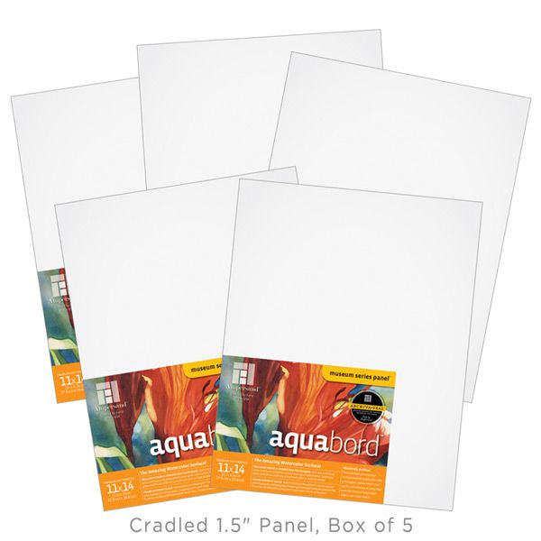 Box of 5 Ampersand Aquabord 1.5In Cradle 11X14 Jerry's Artarama