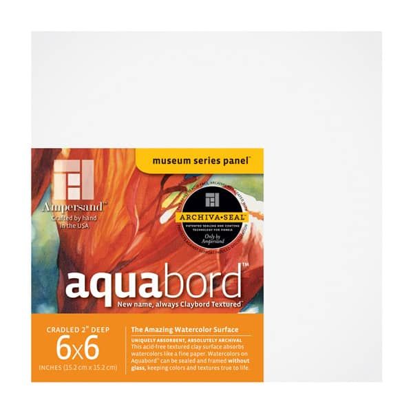 Ampersand Museum Series Aquabord Panels 2" Single Cradle 6" x 6