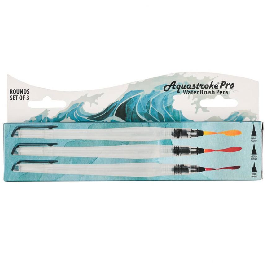 Aquastroke Pro Water Brush Pen, Set of 3 - Round