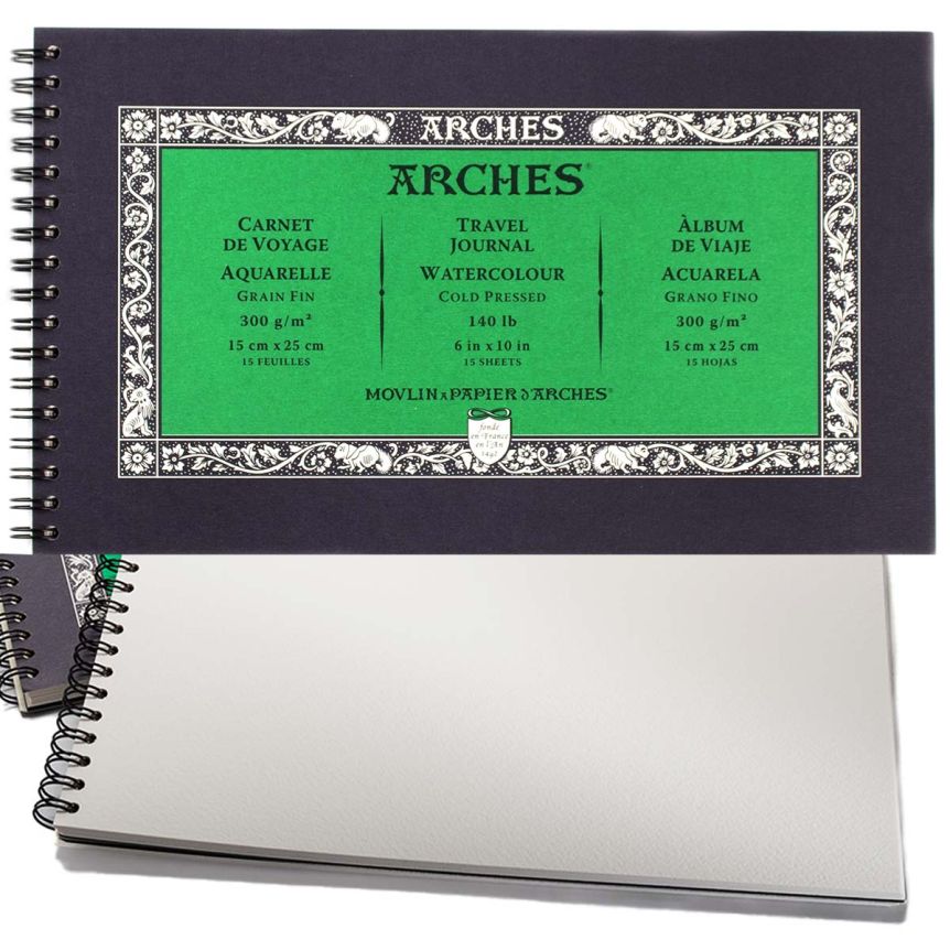 Arches Watercolor Travel Journal 140 lb. Cold Press - 10"x6"