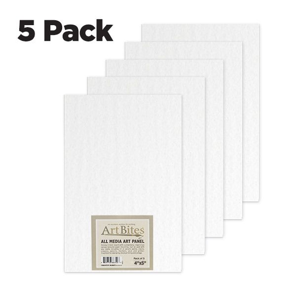 ArtBites Canvas Textured 4x5" Boards 5-pack