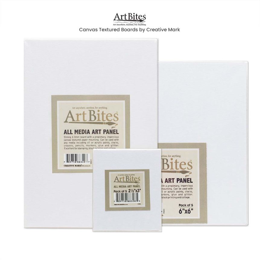 Art Bites Canvas Textured Board 5 & 100 Packs