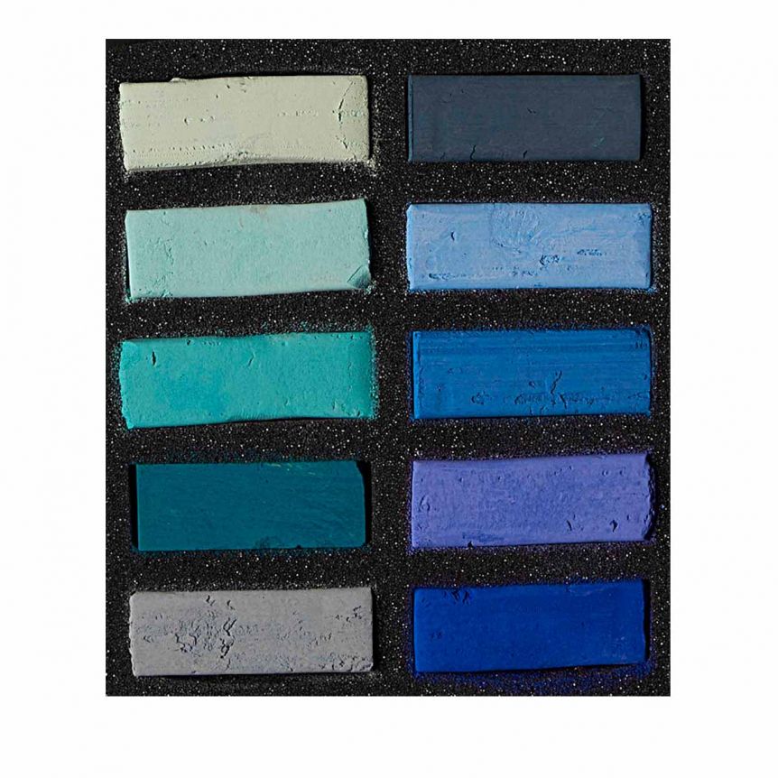 Art Spectrum Square Extra Soft Pastel - Turquoise & Blues (Set of 10)