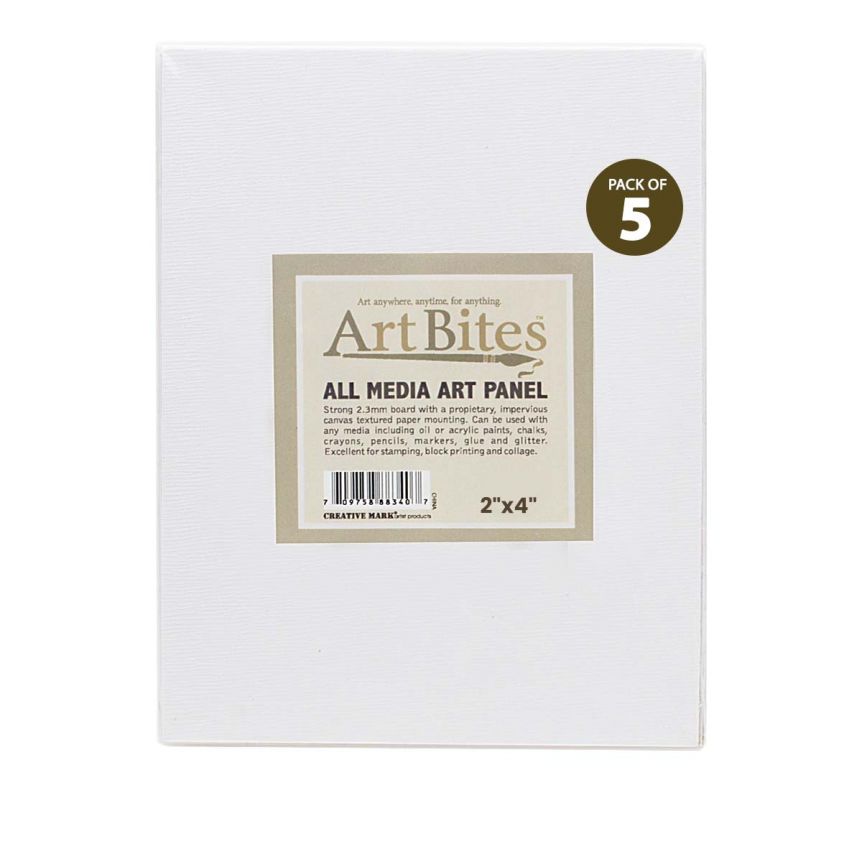 Art Bites Canvas 2" x 4" Textured Board (Pack of 5) Jerry's Artarama