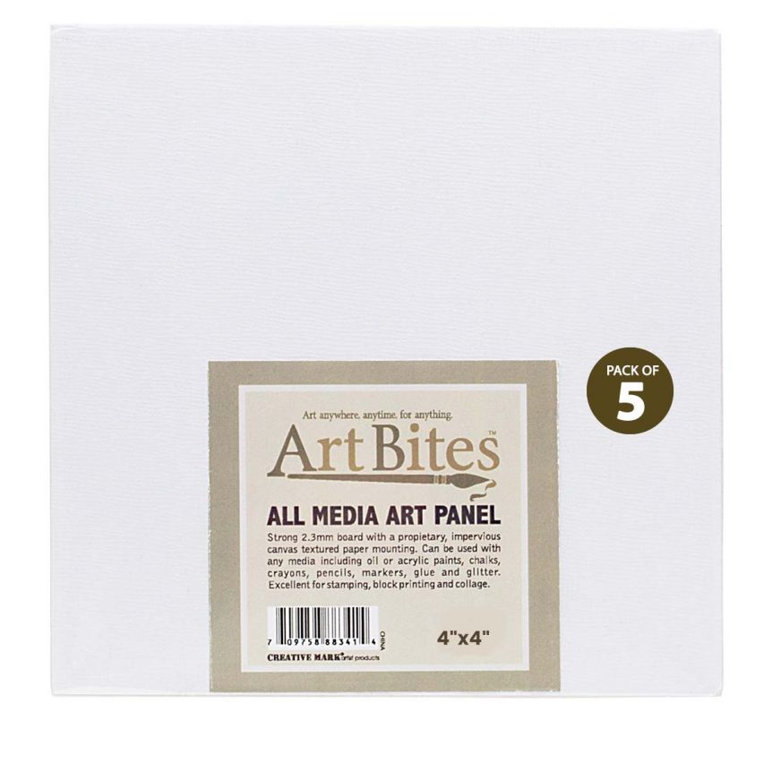 Art Bites Canvas 4" x 4" Textured Board (Pack of 5)