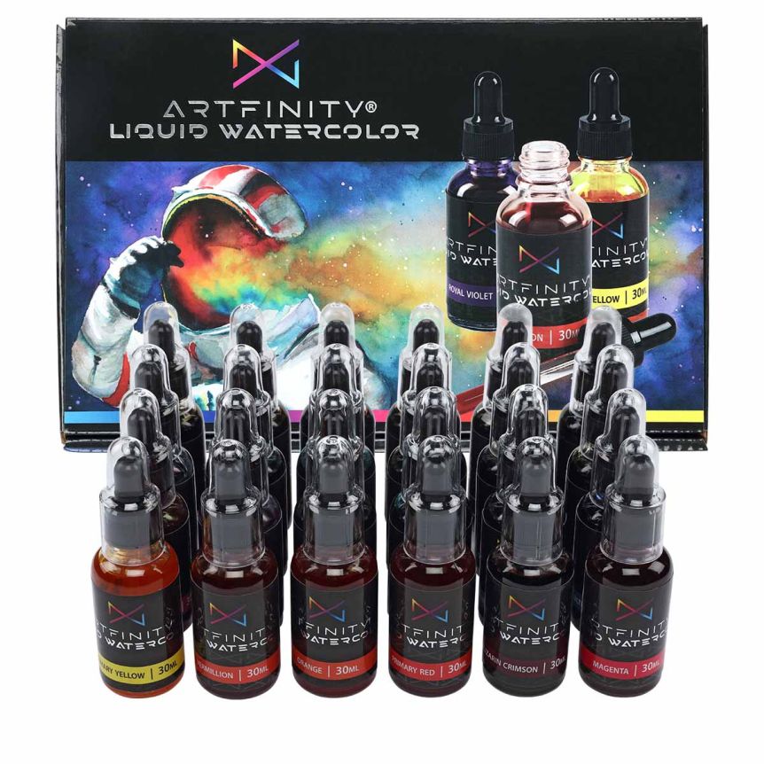 Artfinity Liquid Watercolor, 30ml bottles, Set of 24 colors