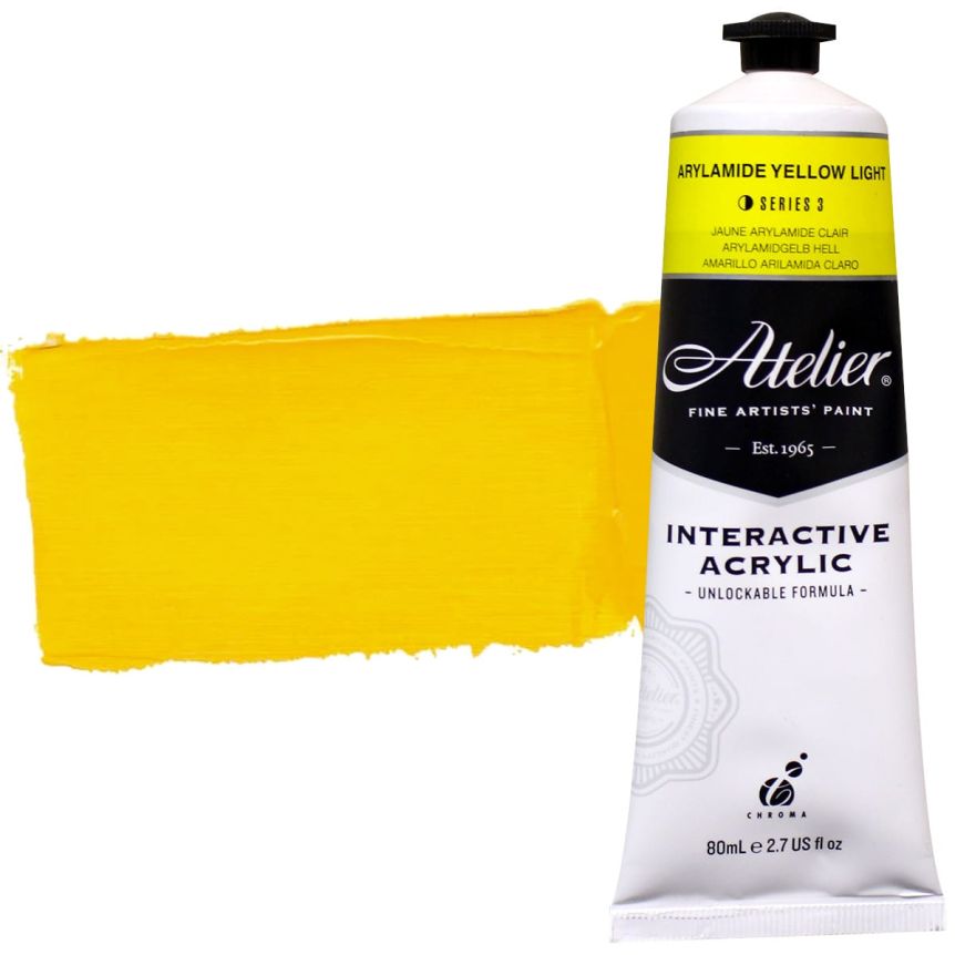 Chroma Atelier Interactive Artists' Acrylic - Arylamide Yellow Light, 80ml