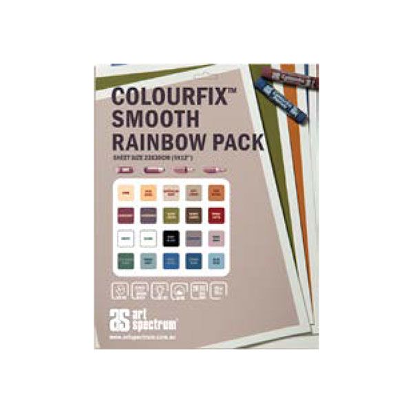 Art Spectrum Smooth Pastel Paper Pack of 20 - Rainbow Assortment - 19.5X27.5 In