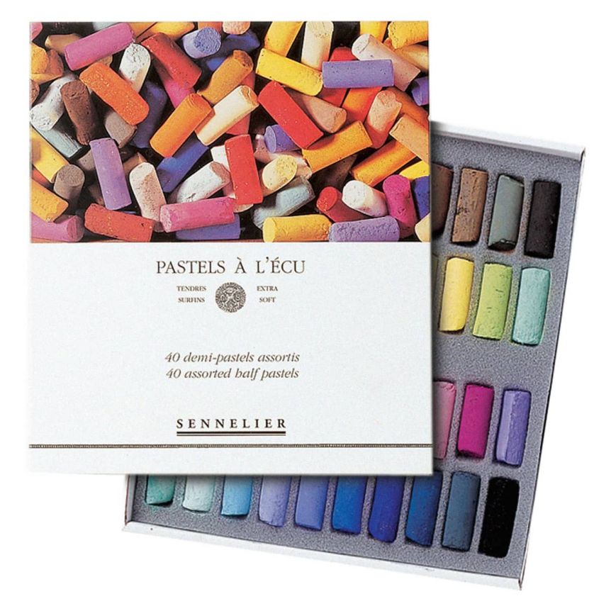 Sennelier Extra Soft Pastel Cardboard Box Set of 40 - Assorted Colors, Half-Sticks