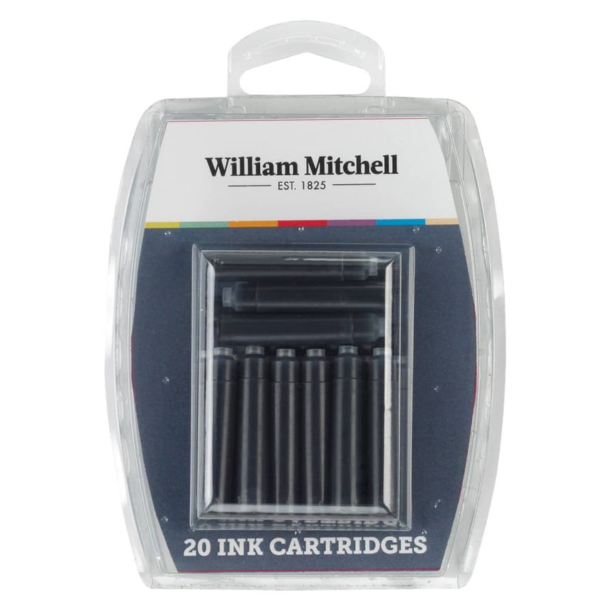 William Mitchell Euro-Sized Assorted Ink Cartridges, Pack of 20