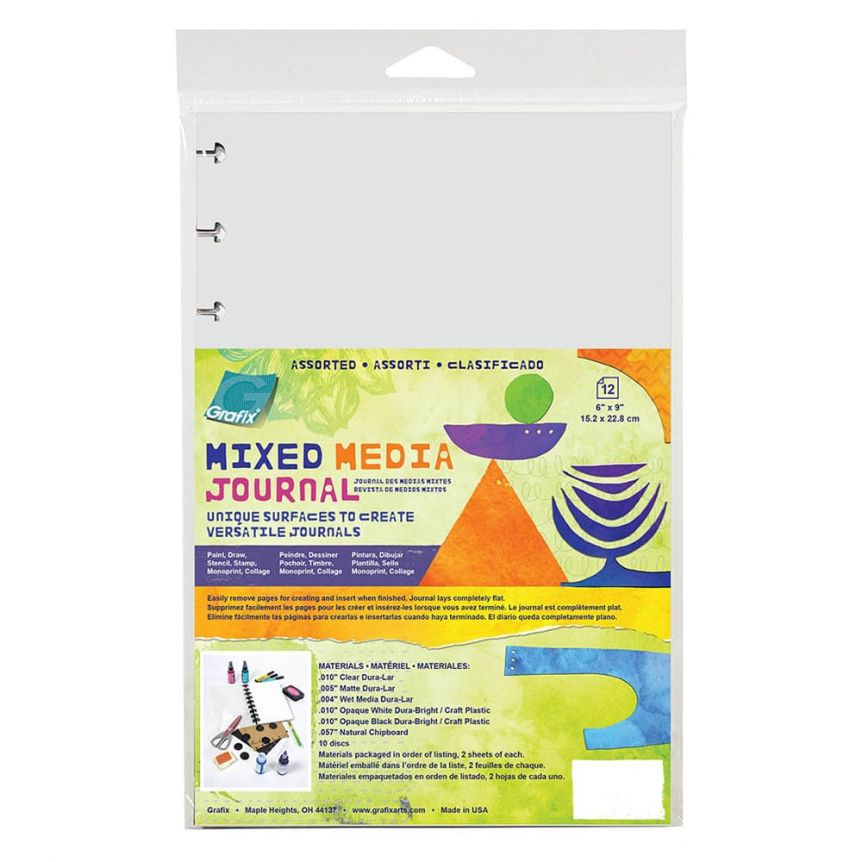 Grafix Mixed Media Assorted Media Sheets 6x9 Disc-Bound Journal