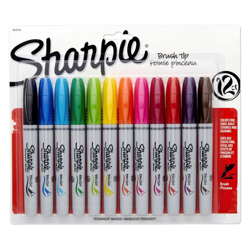 Sharpie Brush Tip Marker - Assorted Colors, Set of 12