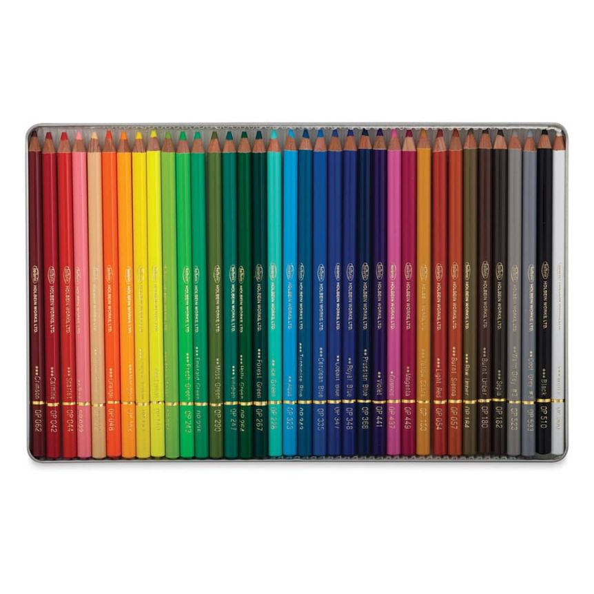 Holbein Artist Colored Pencil Tin Set of 36 Assorted Tones
