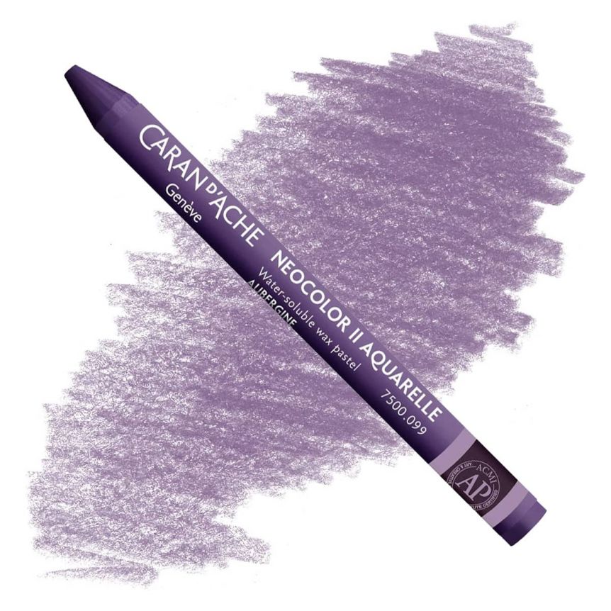 Caran d'Ache Neocolor II Water-Soluble Wax Pastels - Aubergine, No