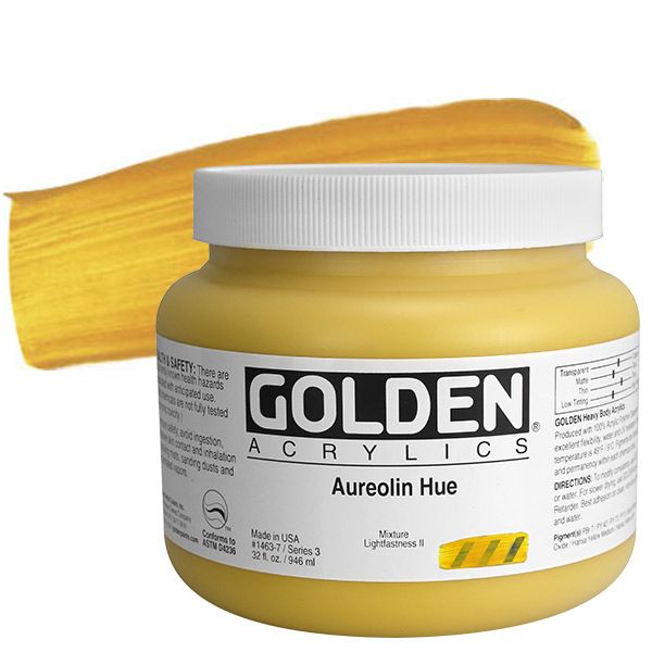 GOLDEN Heavy Body Acrylic 32 oz Jar - Aureolin Hue