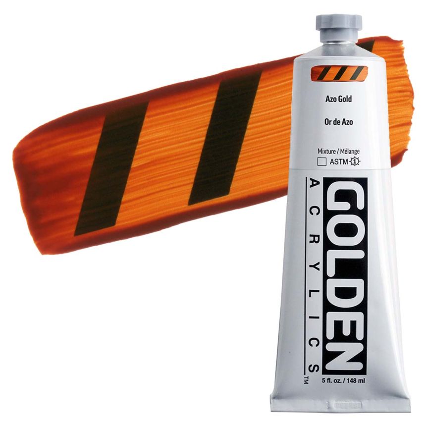 Golden Heavy Body Acrylic - Azo Gold, 5 oz Tube