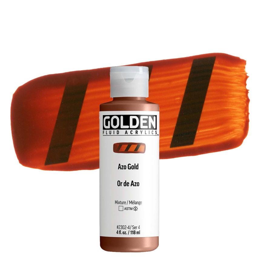 GOLDEN Fluid Acrylics Azo Gold, 4oz 