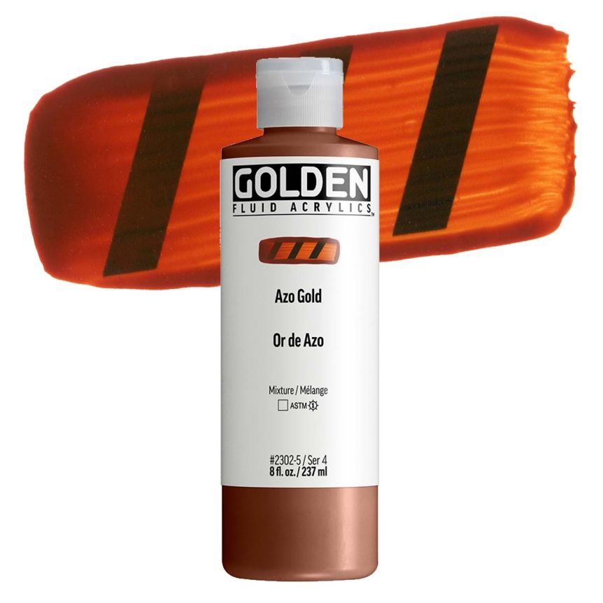 Golden Fluid Acrylic - Azo Gold, 8oz Tube