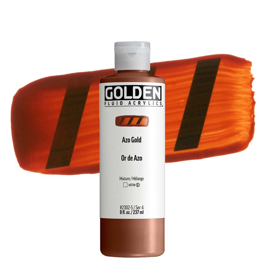 GOLDEN Fluid Acrylics Azo Gold, 8oz 