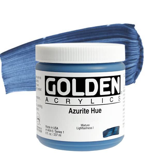 GOLDEN Heavy Body Acrylics - Azurite Hue, 8oz Jar