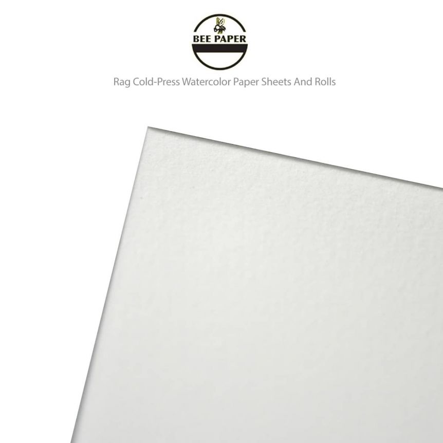 Bee Paper B1153P25-2230 Watercolor Sheet 100 Percent Cotton, 22 x 30, 140  lbs, 25 Sheets Per Pack; 100 percent cotton, neutral pH, cold pressed  watercolor sheets are an excellent value; Quality is