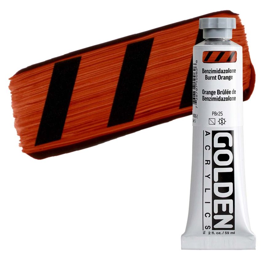 Golden Heavy Body Acrylic - Benzimidazolone Burnt Orange, 2 oz Tube