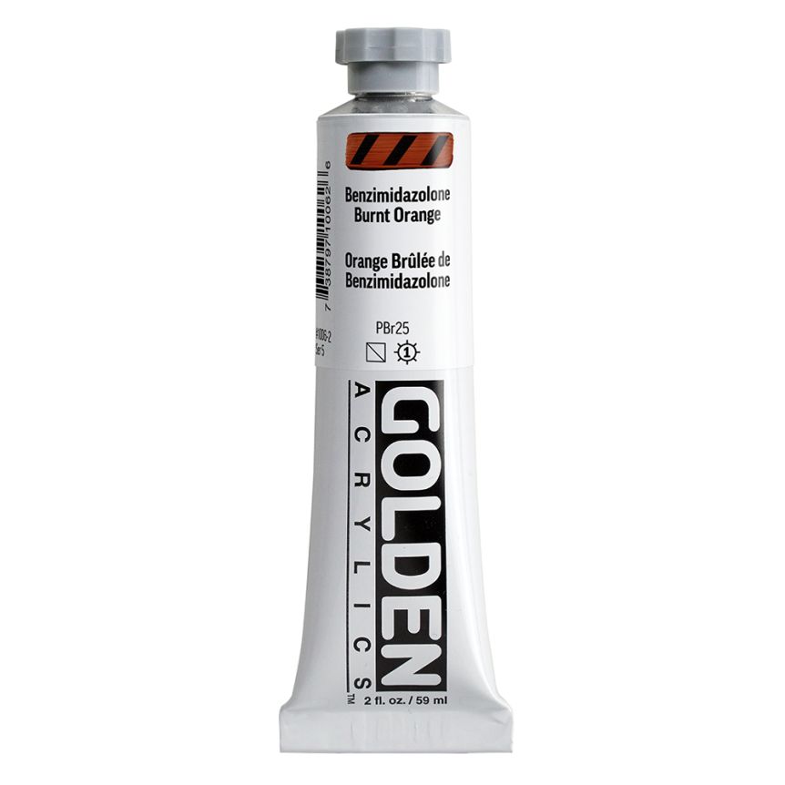 Golden Heavy Body Acrylic - Benzimidazolone Burnt Orange, 2 oz Tube