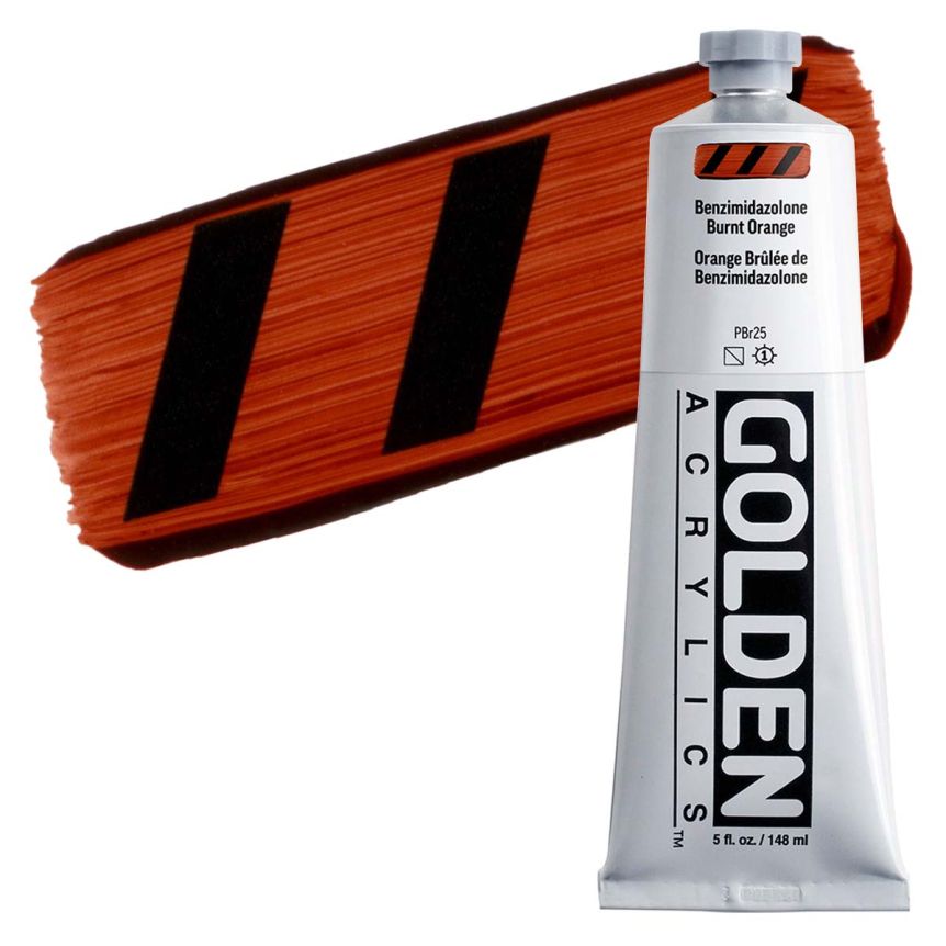 Golden Heavy Body Acrylic - Benzimidazolone Burnt Orange, 5 oz Tube