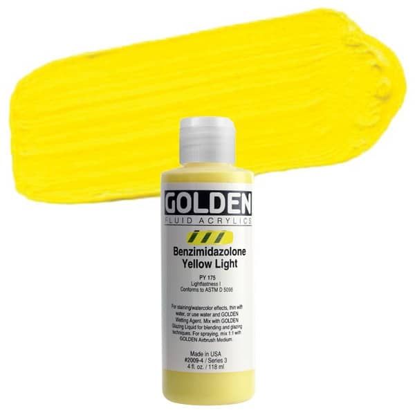 Golden : High Flow : Acrylic Paint : 473ml (16oz) : Benzimidazolone Yellow  Light