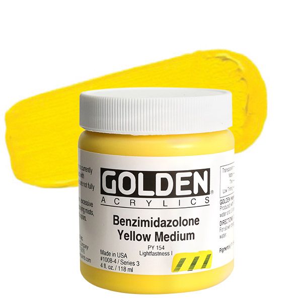 Golden Heavy Body Acrylic 4oz Benzimidazolone Yellow Medium
