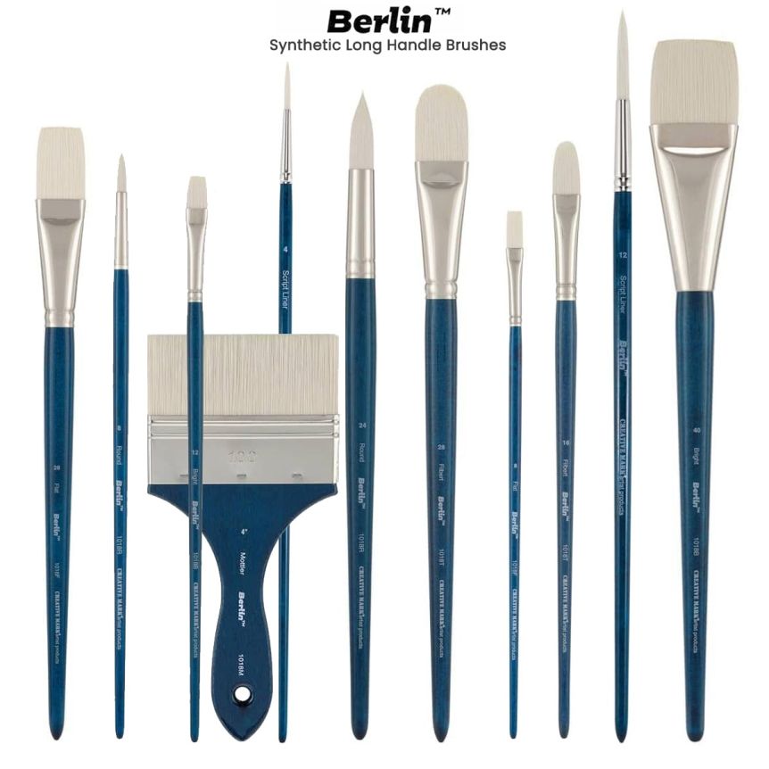 Berlin Artist Long Handle Synthetic Brushes for Oil & Acrylic