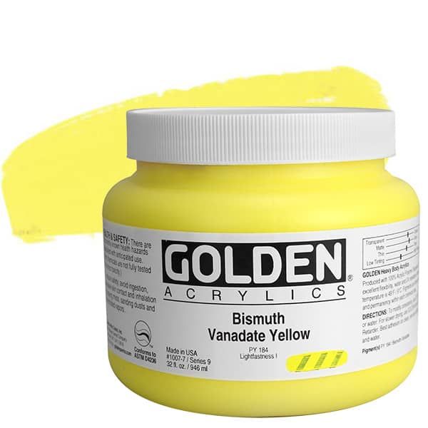 GOLDEN Heavy Body Acrylics - Bismuth Vanadate Yellow, 32oz Jar