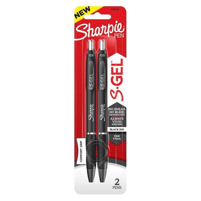 Sharpie Gel Pen 0.5mm 2pk Black