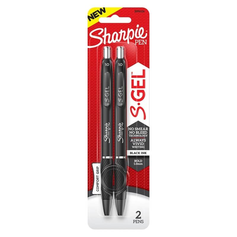 Sharpie Gel Pen 1mm 2pk Black