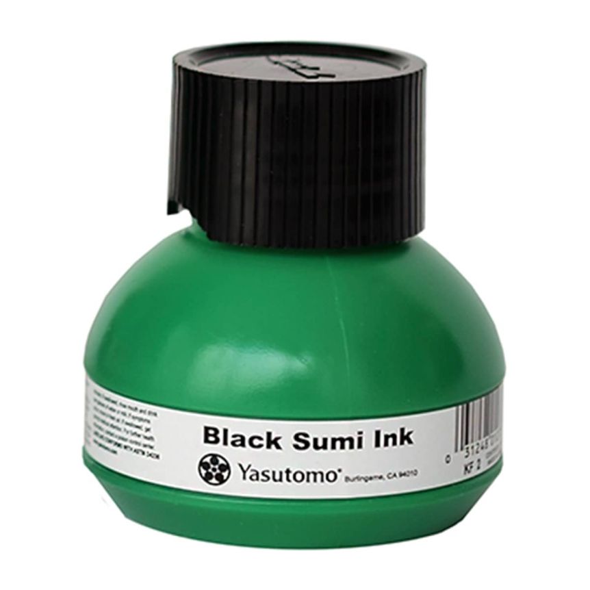 Yasutomo Black Sumi Ink 2oz KF2 Shellac-Based Waterproof Liquid