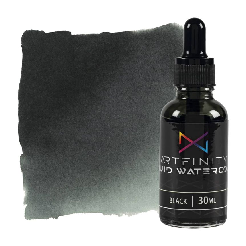Artfinity Liquid Watercolor - Black, 30ml Bottle