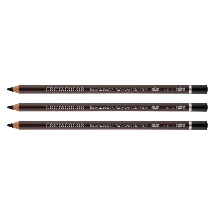 Cretacolor Chalk Pencil - Black, Pack of 3