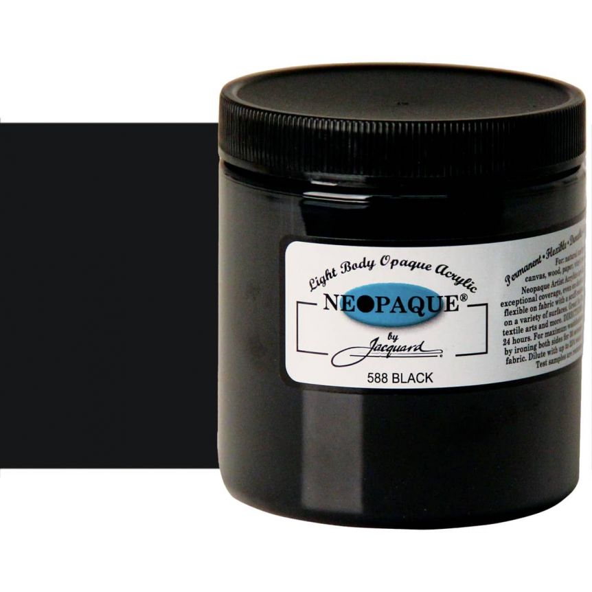 Jacquard Neopaque Fabric Color - Black, 8oz Jar