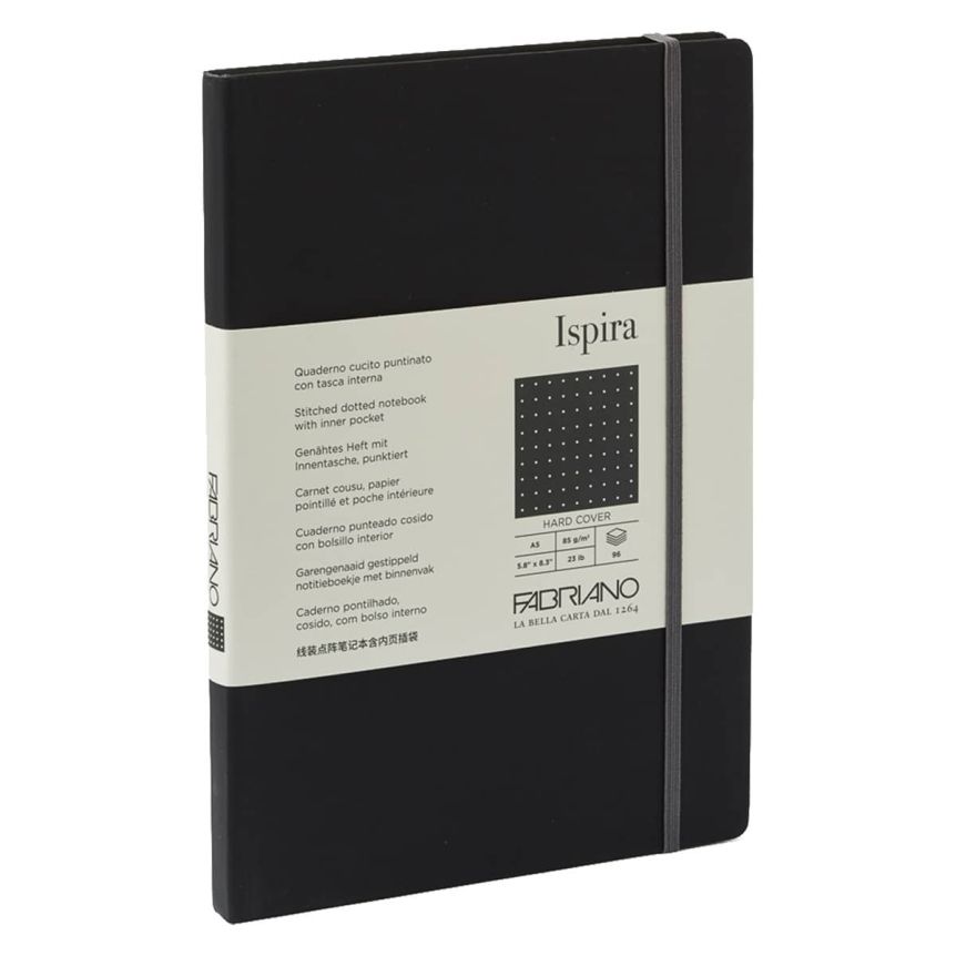 Fabriano Ispira Notebooks 5.8 x 8.3 Dot Grid Hardbound (96-Sheets) Black 