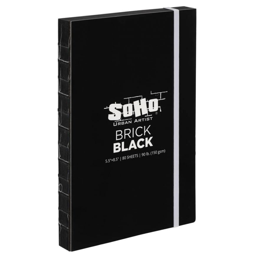 SoHo Brick Black Paper Journal 150 GSM 5.5" x 8.5", 80 Sheets