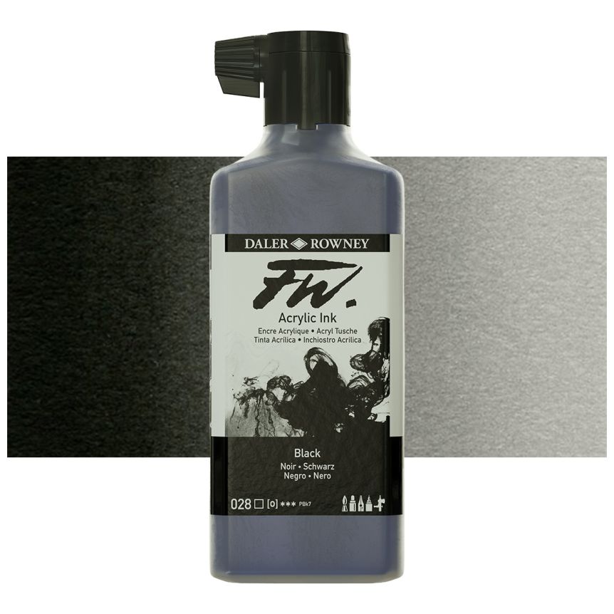 FW Acrylic Ink 180ml Black (India)