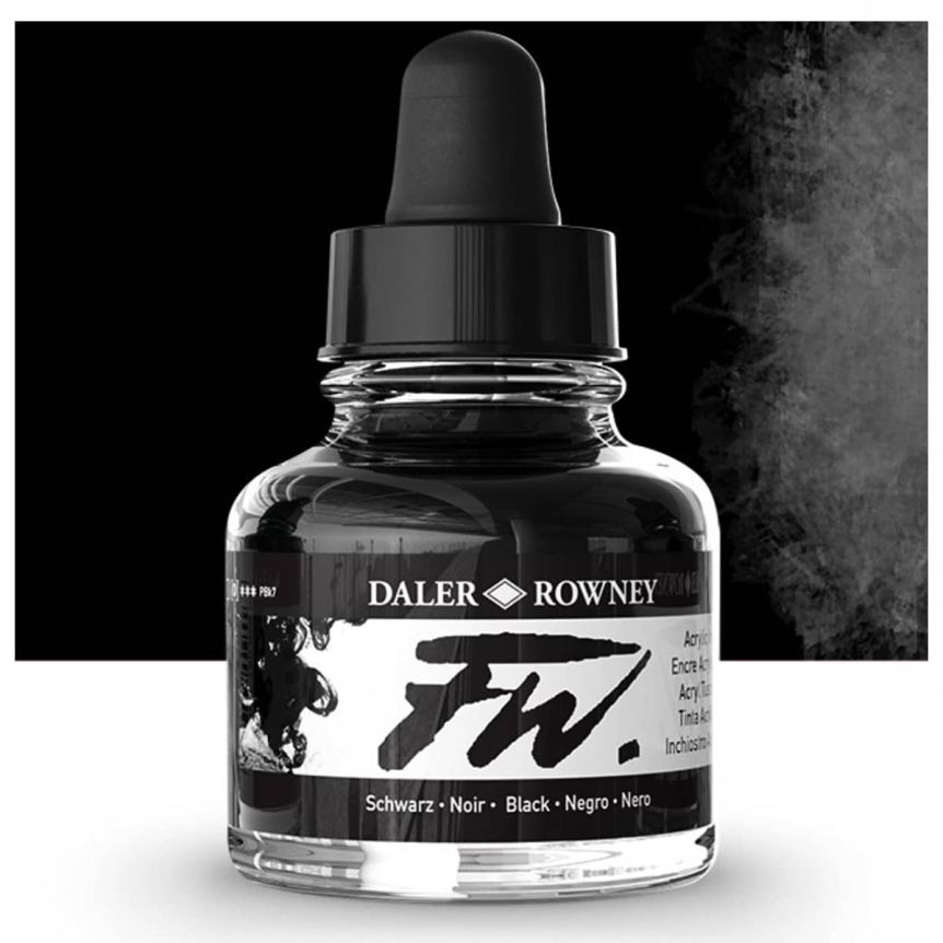 Waterproof Pigmented Drawing Ink, 1 oz Bottle, Black