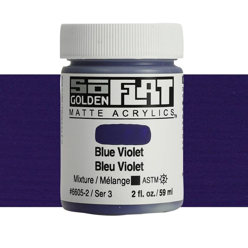 Golden SoFlat Matte Acrylic 2 oz Blue Violet