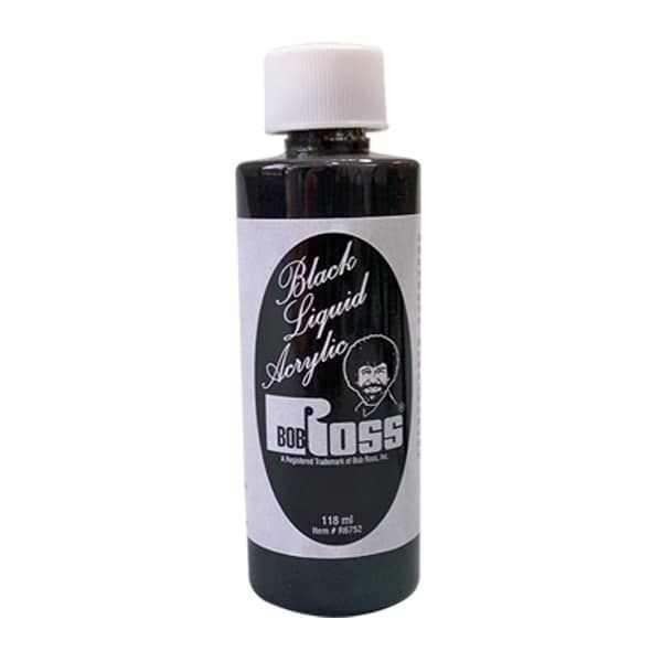 Bob Ross Black Liquid Acrylic Base Coat 118ml Bottle
