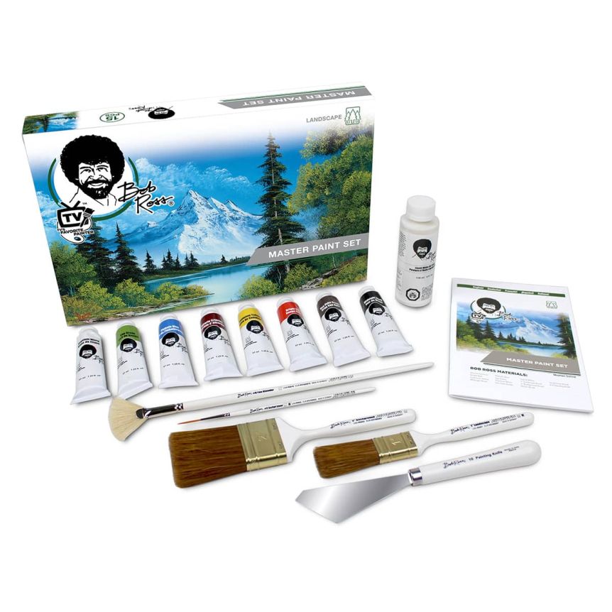 Bob Ross Landscape Series Natural Bristle Paint Brushes for Oil Painting 