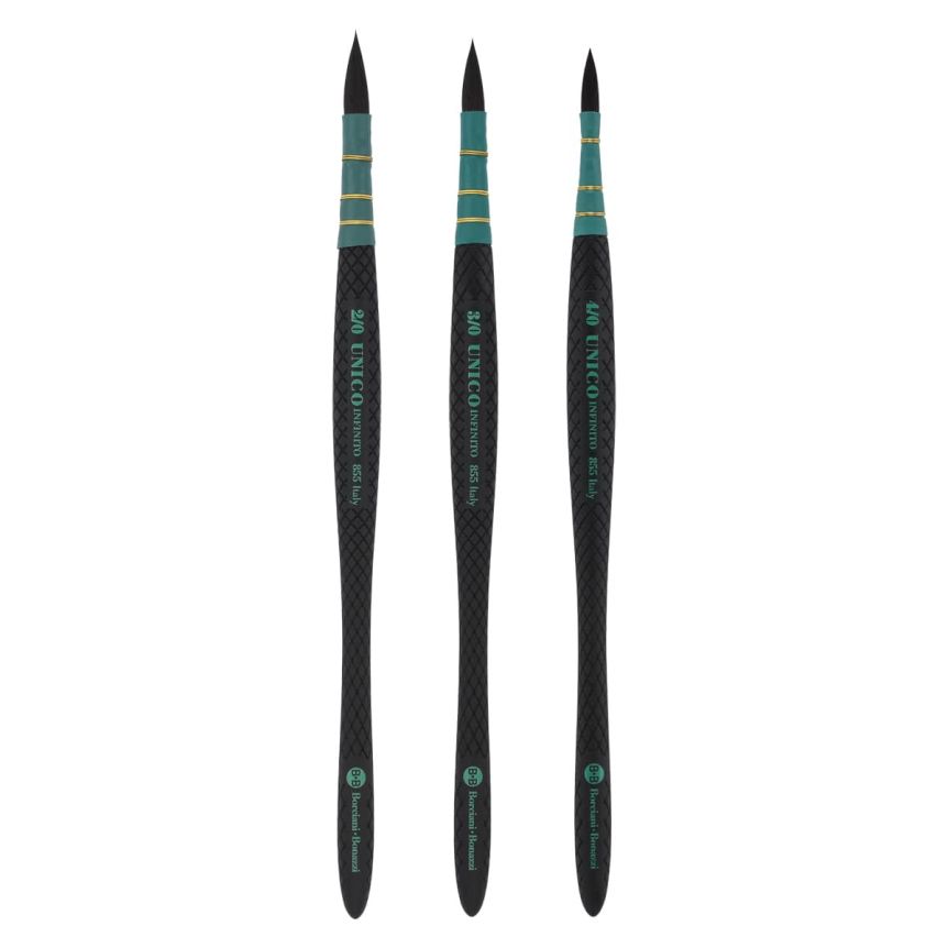 UNICO® Infinito HIDRO® Synthetic Series 855 Mini Quill Brush Set of 3