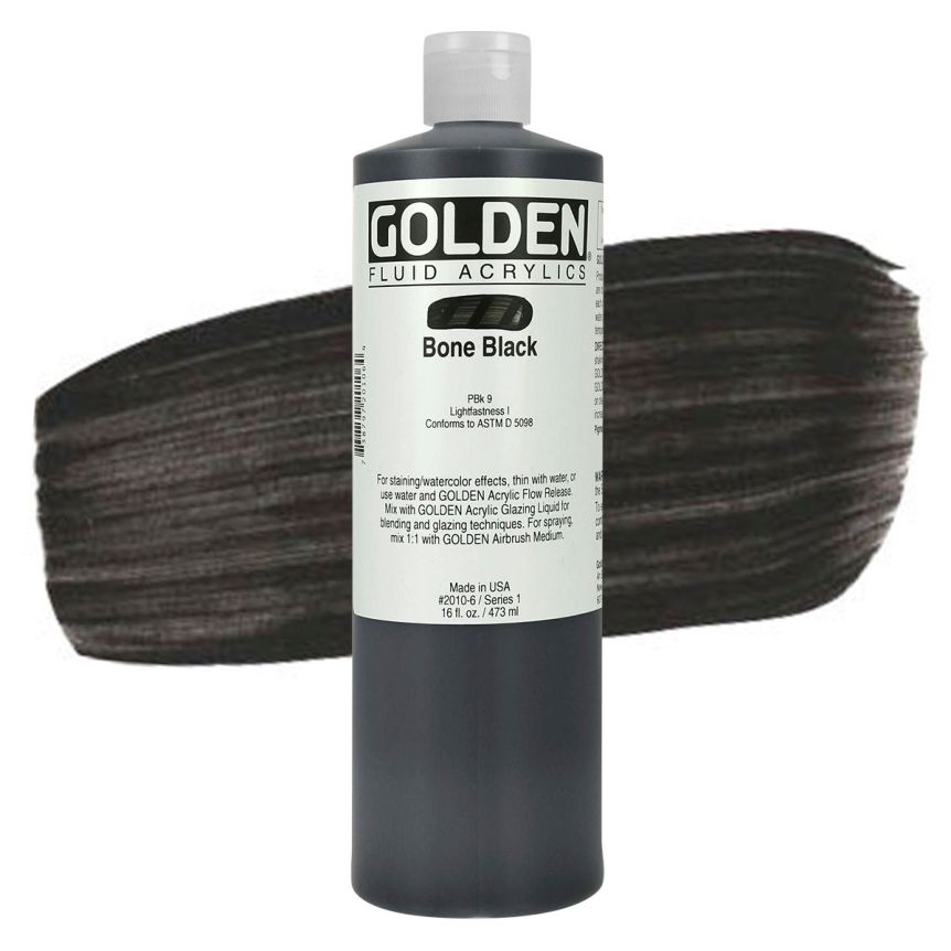 GOLDEN Fluid Acrylics Bone Black, 16oz