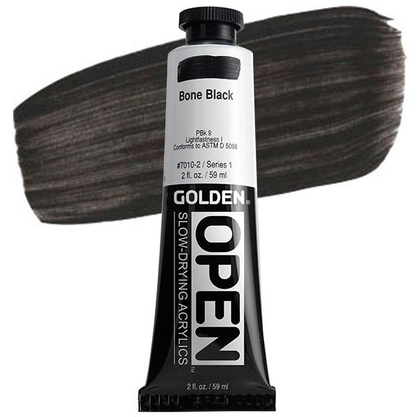 GOLDEN Open Acrylic Paints Bone/Ivory Black 2 oz