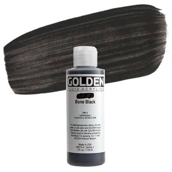 GOLDEN Fluid Acrylics Bone Black 4 oz