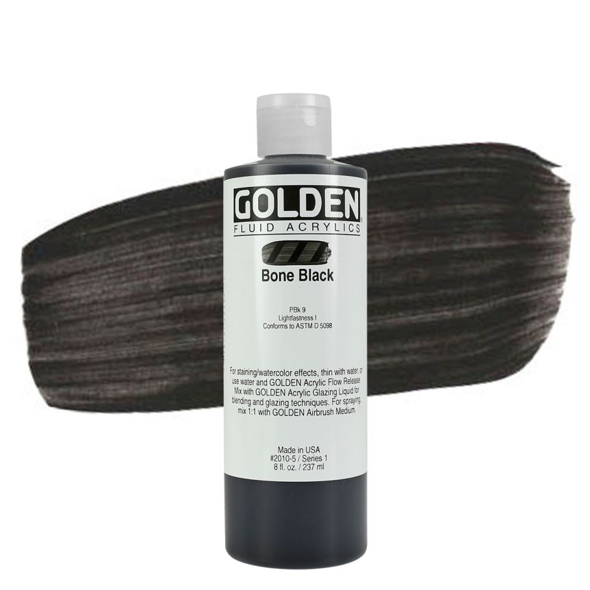 GOLDEN Fluid Acrylics Bone Black, 8oz